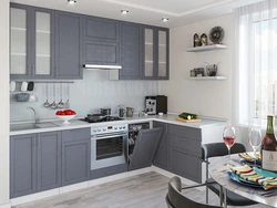 Gray kitchen design corner photo
