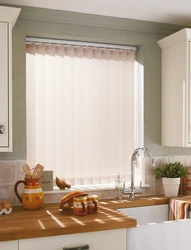 Vertical blinds photo in the kitchen interior