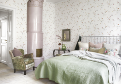 Bedroom Design Wallpaper With Flowers Photo In The Bedroom Interior