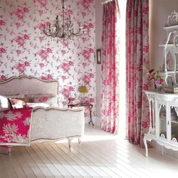 Bedroom Design Wallpaper With Flowers Photo In The Bedroom Interior