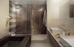 Photo of bathroom tiles in brown tones