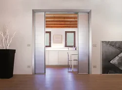 Interior sliding doors for the kitchen photo