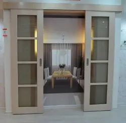 Interior sliding doors for the kitchen photo