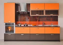 Kitchen design orange brown