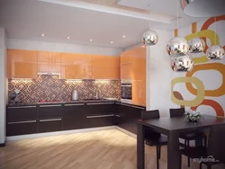 Kitchen Design Orange Brown