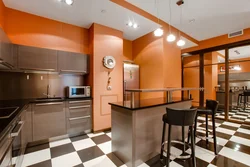 Kitchen design orange brown