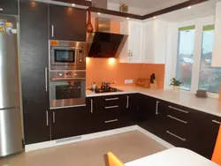 Kitchen design orange brown