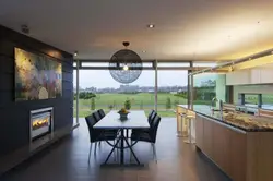 Kitchen In A House With Panoramic Windows Design Photo