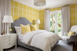 Gray Yellow Bedroom Photo
