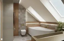 Дизайн ванны с мансардной крышей