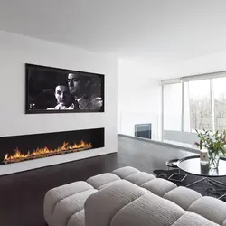Fireplaces in the apartment interior photos