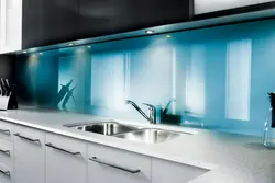 Glass panel for kitchen apron photo