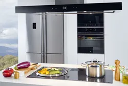 Built-in appliances in the kitchen interior real photo