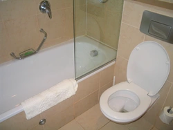 Bath with toilet installation photo
