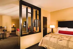 Partition design for zoning the bedroom and living room