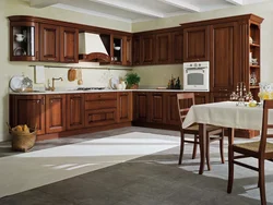 Solid wood kitchen interior photo