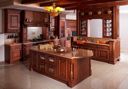 Solid wood kitchen interior photo