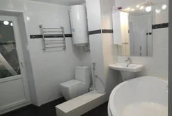 Combined bathroom in a panel house photo