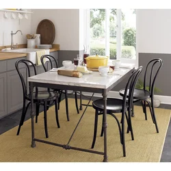 Photos of kitchen tables and chairs in kitchen interiors