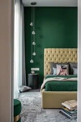 Bedroom in emerald color interior design