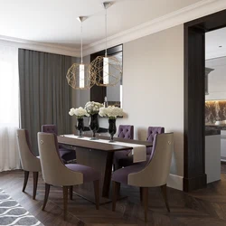 Table in kitchen living room design