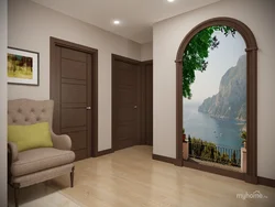 Koridor dizayni 3d fon rasmi