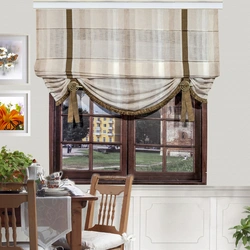 Roman blinds in the kitchen interior