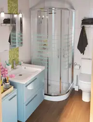 Bathroom design with corner cubicle