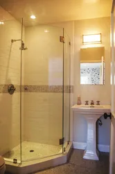 Bathroom design with corner cubicle