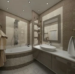 Bathroom with corner bathtub design 4 sq.m.