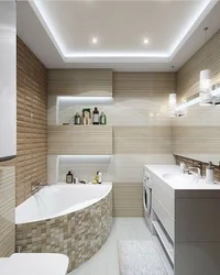 Bathroom with corner bathtub design 4 sq.m.