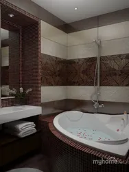 Bathroom with corner bathtub design 4 sq.m.