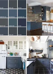 Colors that go with blue in the kitchen interior