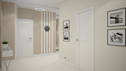 White walls in the hallway interior photo
