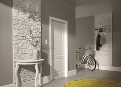 White walls in the hallway interior photo