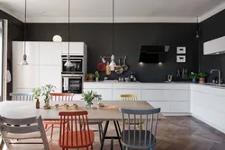 Dark walls in the kitchen photo