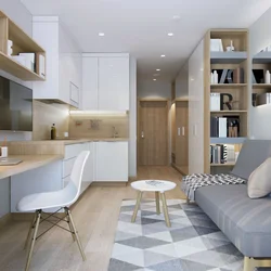 Kitchen design in a studio apartment