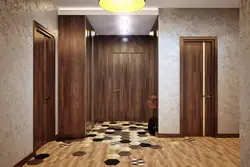 Design of laminate floors in the hallway photo