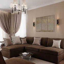Photo of living room interiors light dark