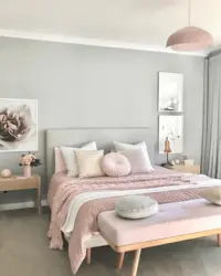 Combination Of Pink Color In The Bedroom Interior Photo