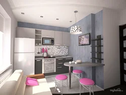 Kitchen interior in 1 room apartment