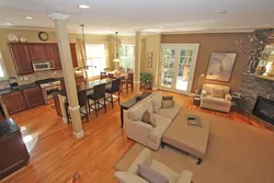 Interior Of Open Kitchen With Living Room