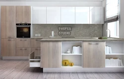 Акси ошхонаи сафед бо деворҳои чӯбӣ