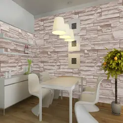 White kitchen in the interior photo with what wallpaper