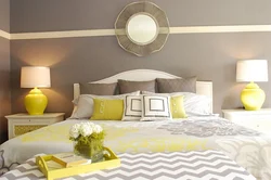 Combination of yellow color in the bedroom interior