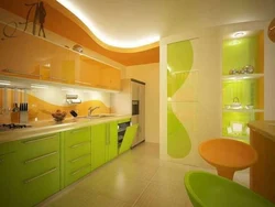 Kitchens of light green flowers photo
