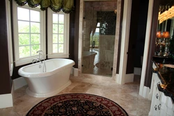 Bathroom with floor-to-ceiling windows photo