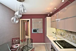 Kitchen stretch ceiling design 9 sq.m.