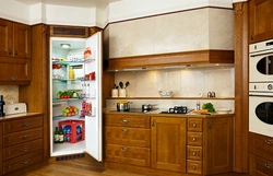 Kitchens with tall cabinets and pencil cases photo