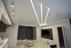 Suspended ceilings photos for bedrooms with LED